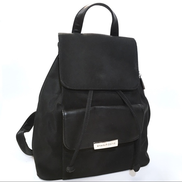 Evan Picone Handbags - EVAN-PICONE Black Nylon Backpack Purse